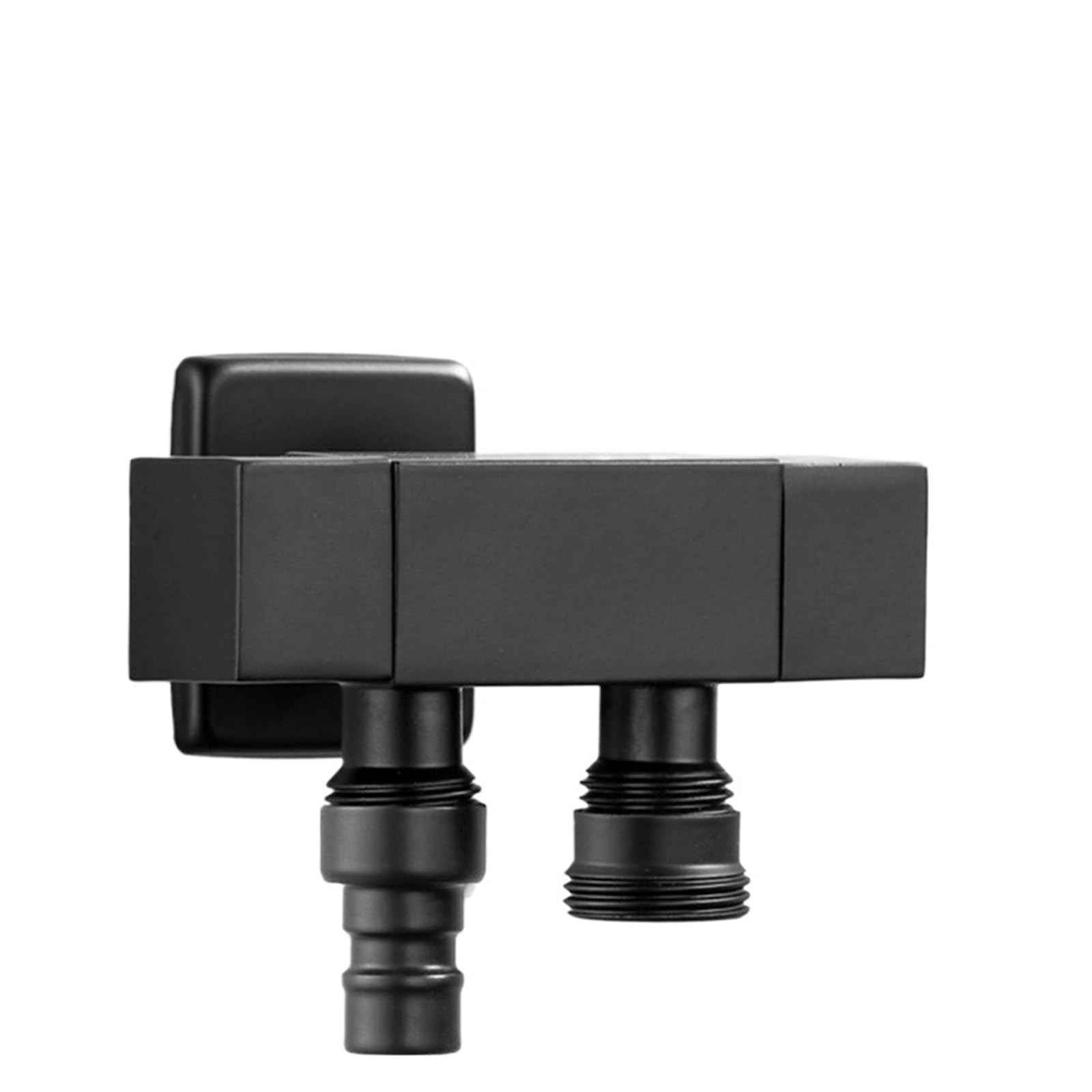 Bvhisehp Black7 G1/2 Inch Black Brass One In Two Out Three-Way Angle Valve Multi-Functional Water Splitter Stop Tap For Washing Machine Toilet
