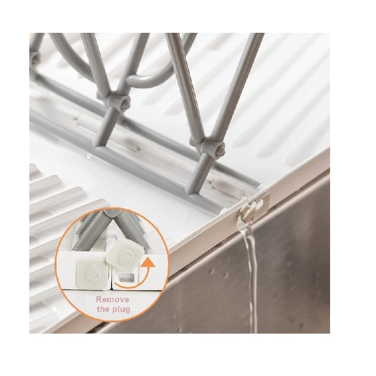 Paafjell Égouttoir Pliable Biberons Voyage - Sans BPA, Portable, Compact, 8 Barres + Drainage, Facile Nettoyage