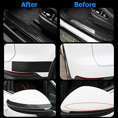 CGEAMDY Car Door Sill Protector Tape, 5D Carbon Fiber Anti-Collision Protector Tape, Automotive Scratch Cover Strip Sticker for Door Sill Rear Bumper, Exterior Accessories Fit for Most Cars(Black) - Image 5
