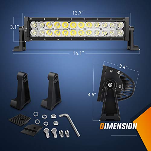 Image of Nilight 13.5Inch 72W Spot Flood Combo Led Light Bar Off Road Lights Boat Fog Driving Work Lights for ATV SUV Trucks