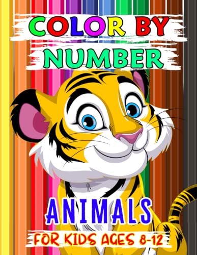 Color By Numbers For Kids 8-12- Girls & Boys- Animals: 50 Large Print Coloring Pages image 2