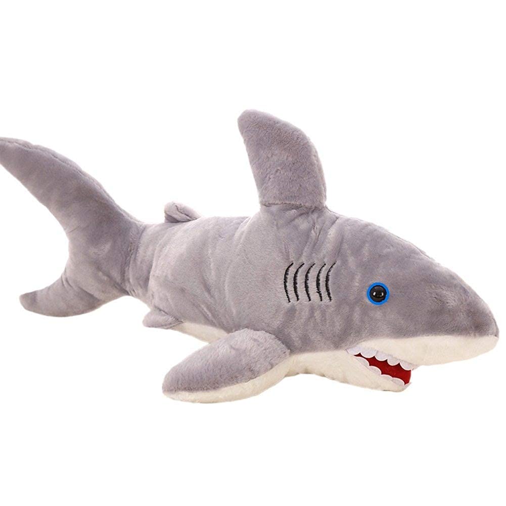 ToyShop Shark Soft Toy Stuffed Plush Toy for Kids - 40 cm (Grey)