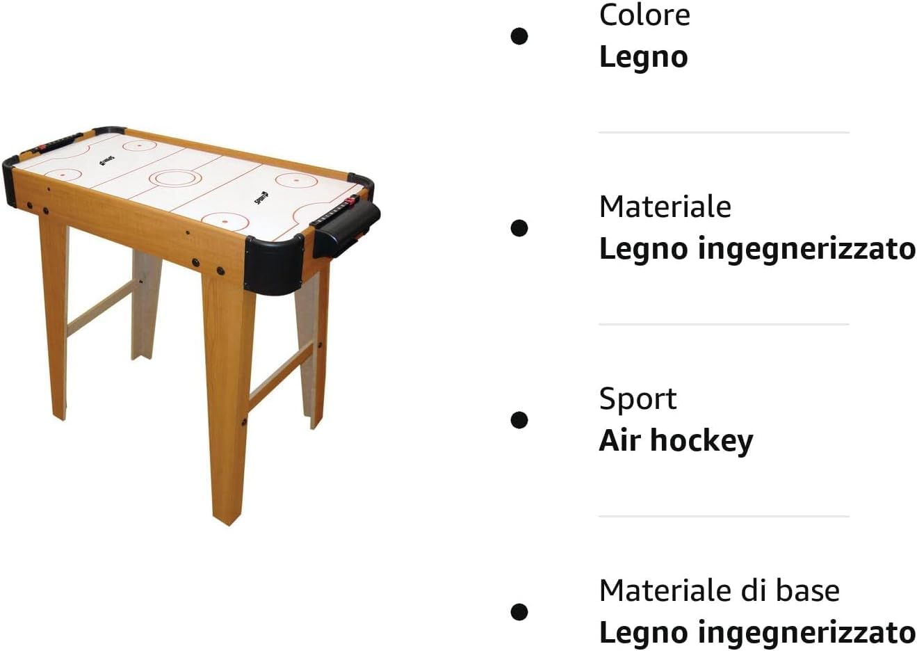 Air Hockey Compact. Gioco con gambe elettrico. Air mini con ventola 12V. Tavolo air hockey Misure 77x37x68cm con 2 manopole e 2 dischi inclusi. Completo di segnapunti integrato. Idea regalo