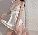 LLRR Lingerie Sexy Donna Hot per Sesso,Pizzo Seducente Pigiama Trasparente, Biancheria Intima Pigiama Sexy Plus Size Bretella,Bianco,M,Completo Intimo Sexy Donna Erotico