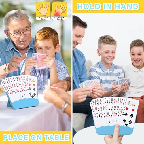 tenyond card holders for playing cards - 4 pack playing card holder wfoldable stand for easy storage and travel games seniors little hand or arthritis hand uno poker for halloween game nigths