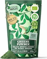 NaturaleBio grünes Entgiftungspulver Bio 150g. 12in1 mit Matcha, Menta, Moringa, Spirulina, Chlorella, Gerstengras und mehr. Vegan. Detox zur Unterstützung der Verdauung und des Immunsystems.