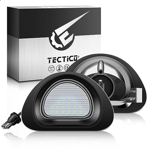 Image of TECTICO LED Rear Number Plate Bulb SMD Bright White Canbus License Plate Lights Compatible with Citroen C1 Peugeot 107, 2 Lamps