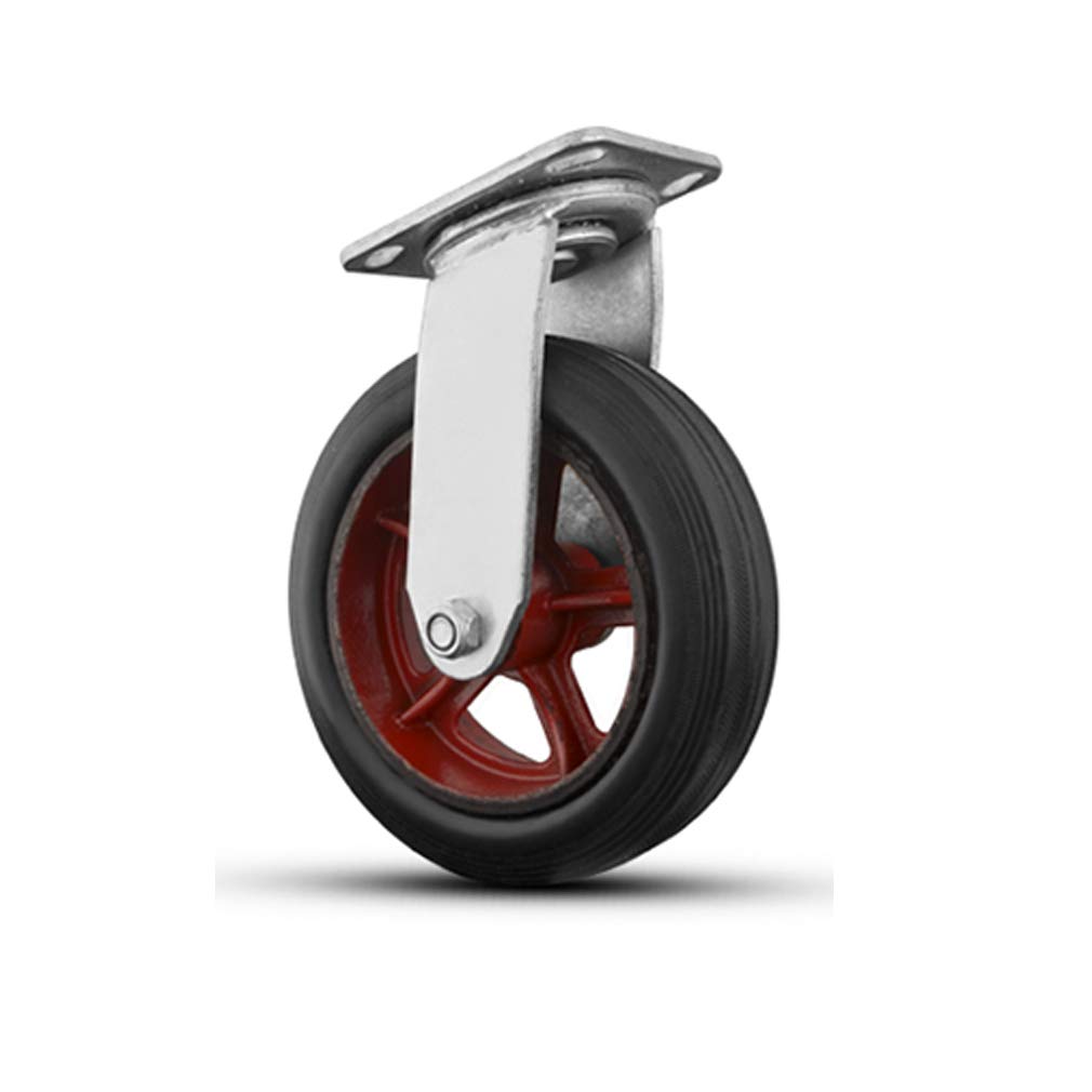 MXXQRHF Heavy Duty Industrial Caster Wheels Swivel Rubber Tire Tread Casters Cast Iron Bracket 1000kg Load Capacity Mute & WearResistant for Workbench Trolley & Flatbed Carts
