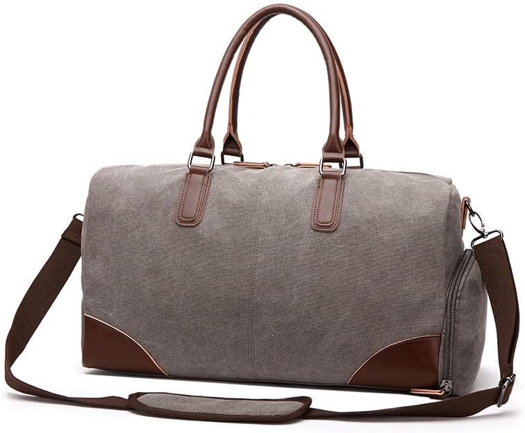 Travel Bag Canvas Tote Gym With Shoe Bin Designed For Outdoor Leisure Portable Single Shoulder