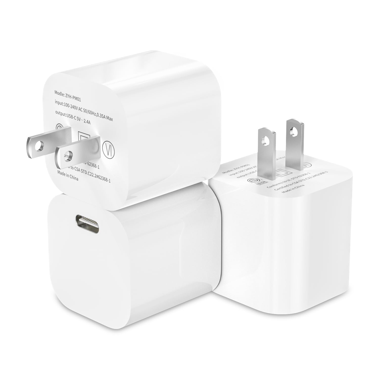 iPhone 15 14 13 12 11 USB C Wall Charger, 3Pack USB C Charger Block USBC Power Adapter PD Plug Box Type C Brick Cube for iPhone 15 14 13 12 11 Pro Max XS X XR SE 8 Plus, iPad Pro/Mini/Air, AirPods Pro