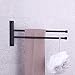 GERZWY Bathroom Swing Arm Towel Bars 2-Arm Wall Mount Stainless Steel Bath Towel Rack Hanger Towel Holder Organizer Matte Black HYG02-BK