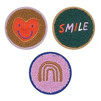 LÄSSIG Anhänger und Patches Set (3 Stk.) mit Druckknopf/School Patches Set Smile/Heart