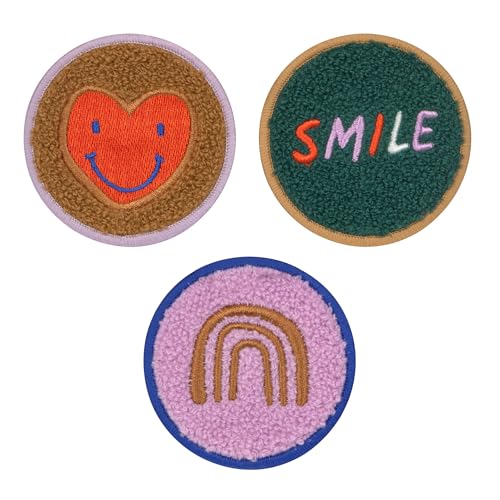 LÄSSIG Anhänger und Patches Set (3 Stk.) mit Druckknopf/School Patches Set Smile/Heart