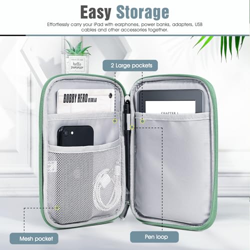 TiMOVO 6-7 Zoll Tablet-Hülle für E-Reader Book Paperwhite/Colorsoft Signature Edition, schützende Sleeve-Hülle mit Tasche für E-Reader, Oasis- und Kobo-Geräte, Blume