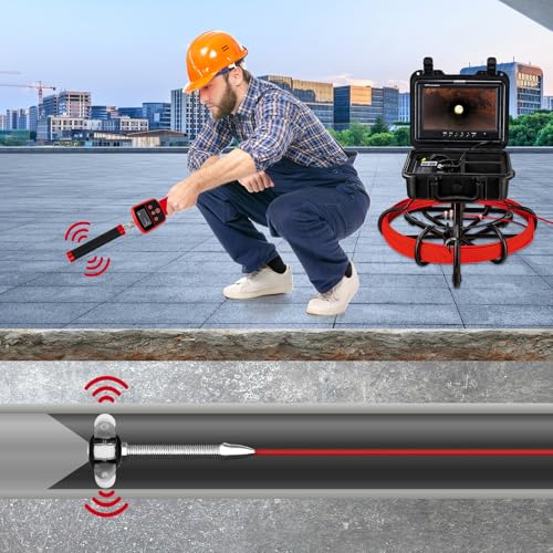 Sewer Camera with 512HZ Locator 150FT,16GB Waterproof HD JQKJCAM Snake Plumbing Sewer Drain Inspection Camera with Locator 12 Light 9IN DVR Monitor and 7MM Meter Couter Cable for Plumers (50m/165ft) - Thumbnail 5