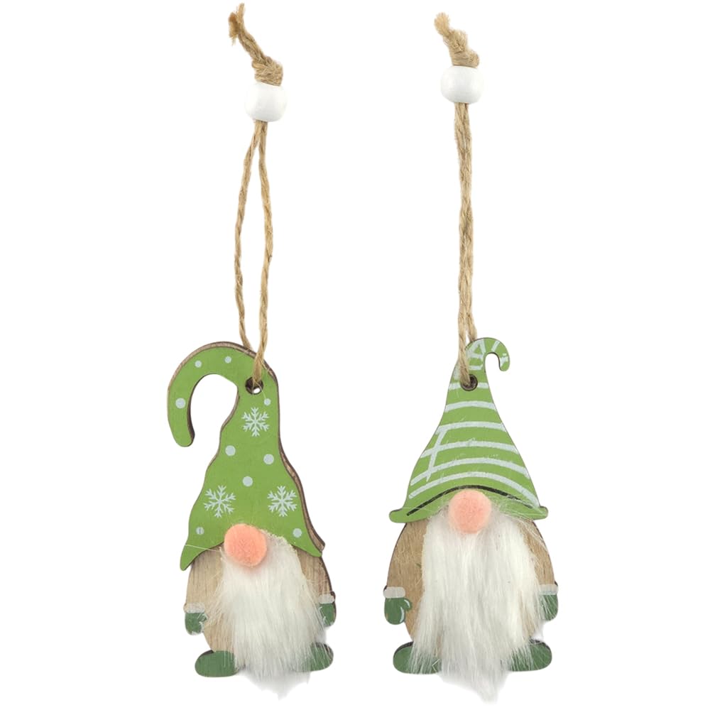 That's Crackers Green Wooden Hanging Gonk Ornament | Single | 8cm Tall | Mini Gift | Cracker Filler