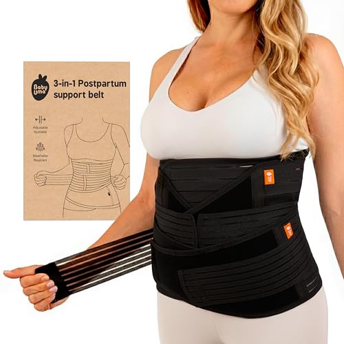 Baby Uma Ceinture Post Accouchement 3-En-1 - Gaine Post Partum à Triple Maintien, Ceinture Post...