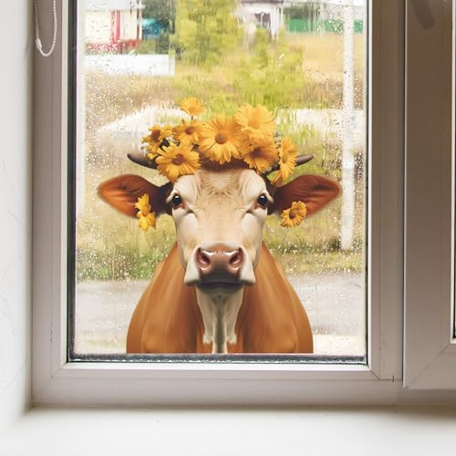 Vinilo decorativo Achang vaca con corona amarillo miniatura 5