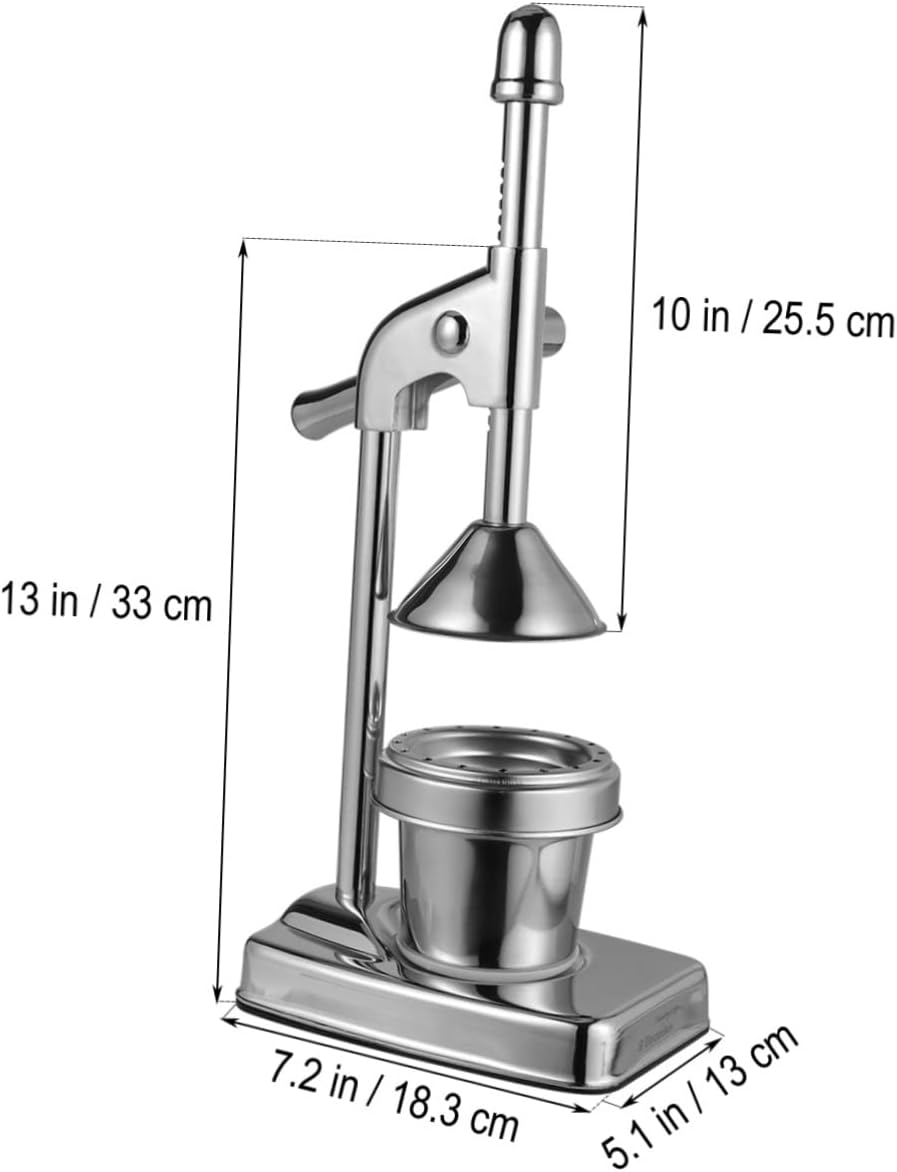 OUNONA Stainless Steel Manual Press Juicer for Citrus and Fruits Handheld Fruit Extractor Easy to Clean for Home and Kitchen Juicing