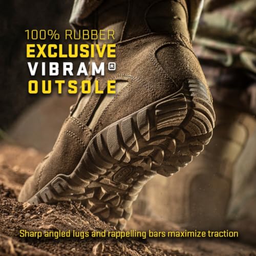 Tactical Research Khyber TR550 8" Combat Boots for Men - Lightweight Hot Weather Multi-Terrain Army OCP ACU Coyote Brown Leather and Nylon with Vibram Traction Outsole4