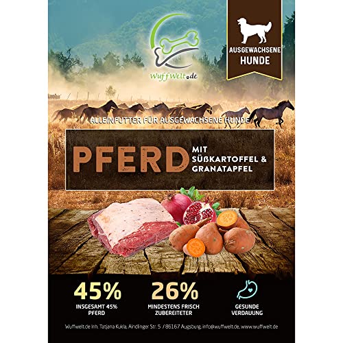 Wuffwelt Trockenfutter Pferd mit Süßkartoffel & Granatapfel Gewicht 2,0kg