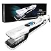 MKBOO Hair Straightener Salon Professional Nano Titanium Ceramic Steam Flat Iron for Hair Styler with Removable Comb Digital LCD 5 Level Adjustable Temperature Curling Iron for All Hair Type-White