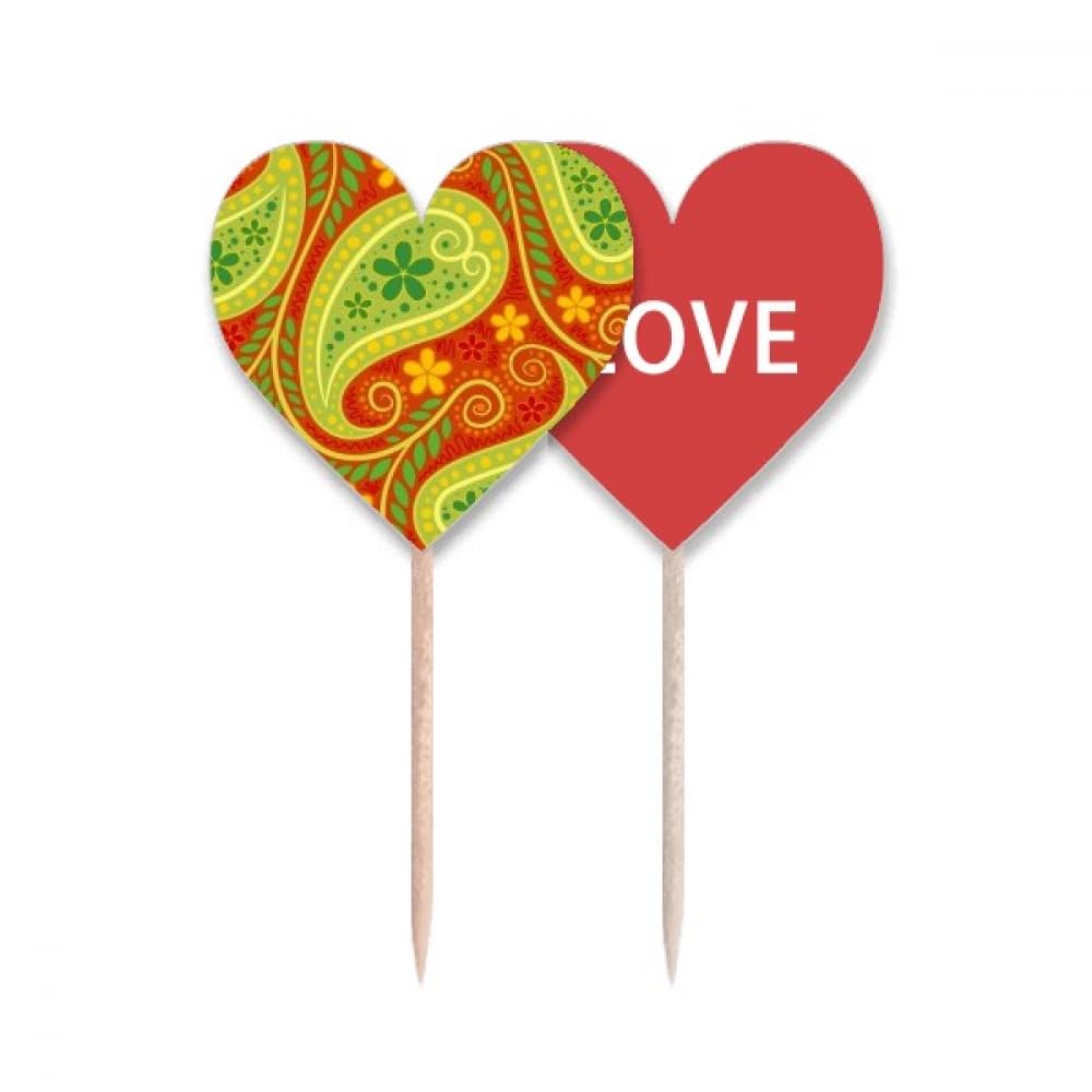 Pic cupcake drapeau cure-dents tissu coloré art Love Heart réutilisable