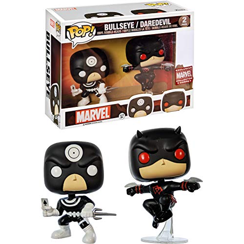 Funko Bullseye & Daredevil (Collector Corps Exc) Pop Vinyl Figure & 1 Compatible Protector Bundle (12470 - B)