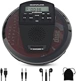 🎼【LETTORE CD AD AMPIA COMPATIBILITÀ】Questo lettore CD portatile supporta la maggior parte dei formati CD, tra cui CD, CD-R, CD-RW, MP3 e MWA. 5 modalità di riproduzione: Riproduzione in ordine, Ripetizione di una traccia, Riproduzione programmata, Ripetizione A-B, Riproduzione in ordine casuale.Può anche collegarsi all'auto e all'altoparlante tramite cavo AUX. (NOTA: funziona solo con una porta AUX da 3,5 mm).