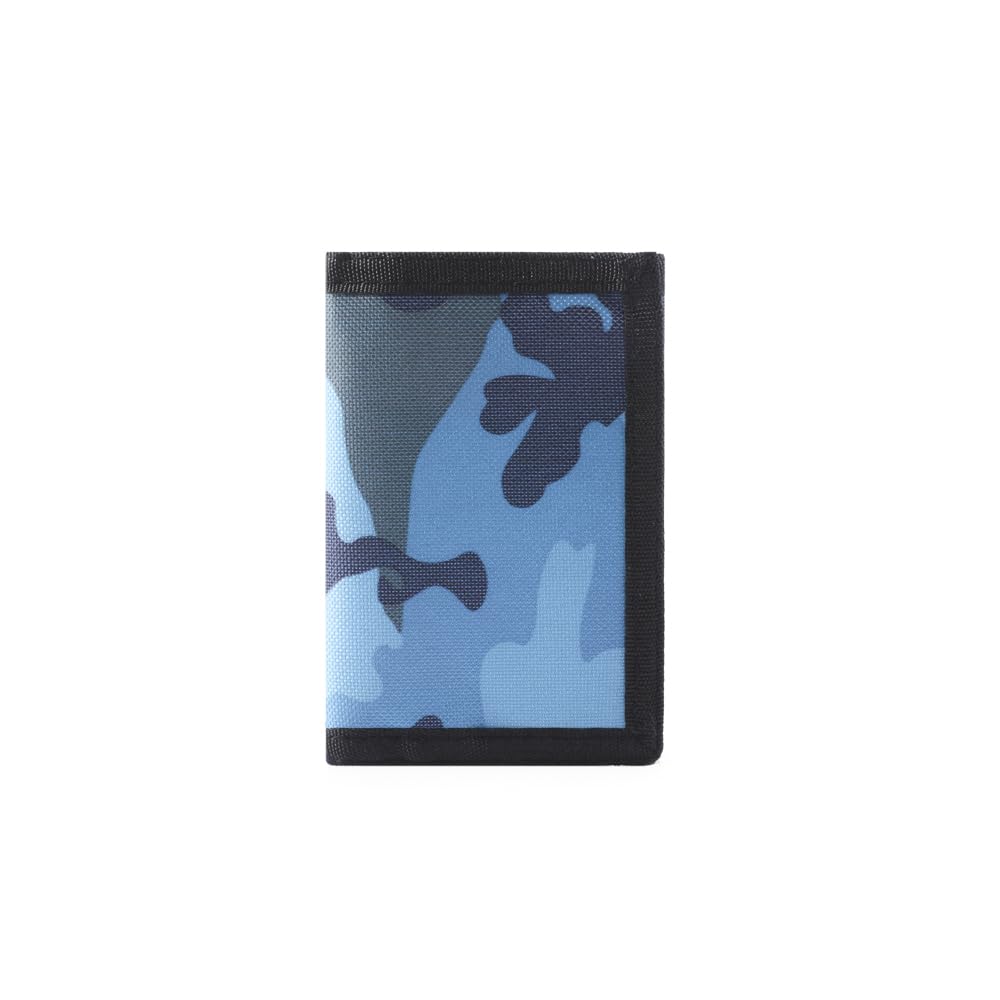 Nitort Kids Wallet, Canvas Outdoor Sports Wallet for Kids, Unisex, Blue, Camouflage, Zipper, Lightweight, 3 Card Slots, 1 ID Window, 1 Zipper Purse, 1