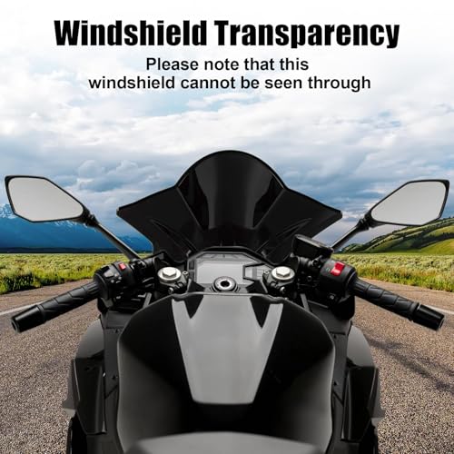 Image of Windshield for NINJA500 SE 2024 2025 2026, PSLER Windscreen Double Bubble Wind Deflector Protector Fairing for NINJA500 SE Ninja 500 2024 2025 2026 (Silver)