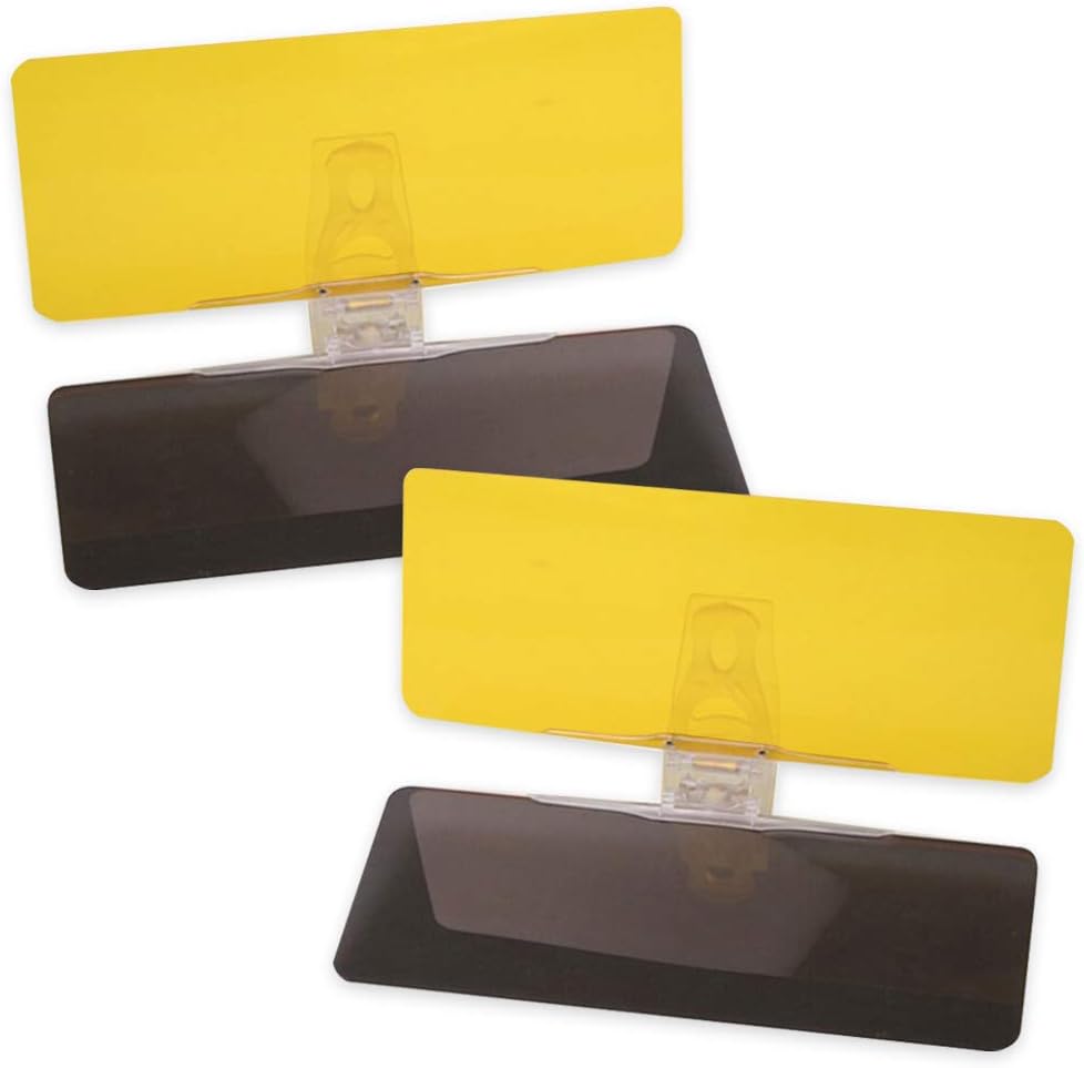 2pcs Car Sun Visor Tac Extension 2 in 1 for Day and Night Anti Glare, Anti Dazzle, and UV Protection HD Automobile Windshield Visor - by Mobi Lock