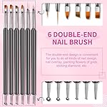 SAVILAND Nail Art Brushes Set - 6pcs Double-End Nail Art Tools Professional Nail Art Kit Dotting Tools Line Pen Painting Brushes for Gel Polish Nail Design French Manicure - Image 3