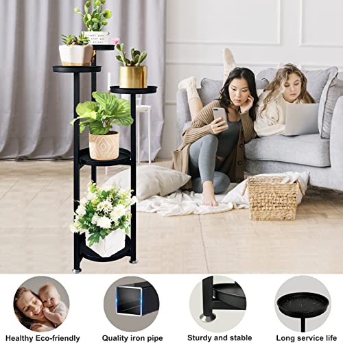 Plant Stand Indoor,Metal Outdoor Shelf Tall For Small Plants,39 Inches In Height,Tiered Plant Holder Table Pot Stand For Living Room Corner Balcony Window Patio,Black（5 Tiers） #TOP3