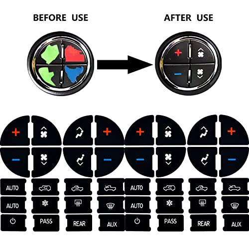 Notish TEMI-GAUGES 2 Packs Ac Dash Button Repair Kit -Compatible With Chevy, Best For Fixing Ruined Faded A/C Control Buttons - Decal Replacement Fits Select 07-14 Gm Vehicles thumb #1