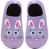 BARFULKER Hausschuhe Kinder Mädchen Jungen Barfussschuhe Lauflernschuhe Hüttenschuhe Kindergarten Slippers Rutschfest Pantoffeln Atmungsaktive Weich Kleinkinder Schuhe(Lila,27 EU)