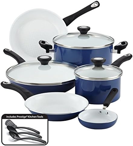 Pemberly Row Ceramic Nonstick Cookware 12 Piece Cookware Set