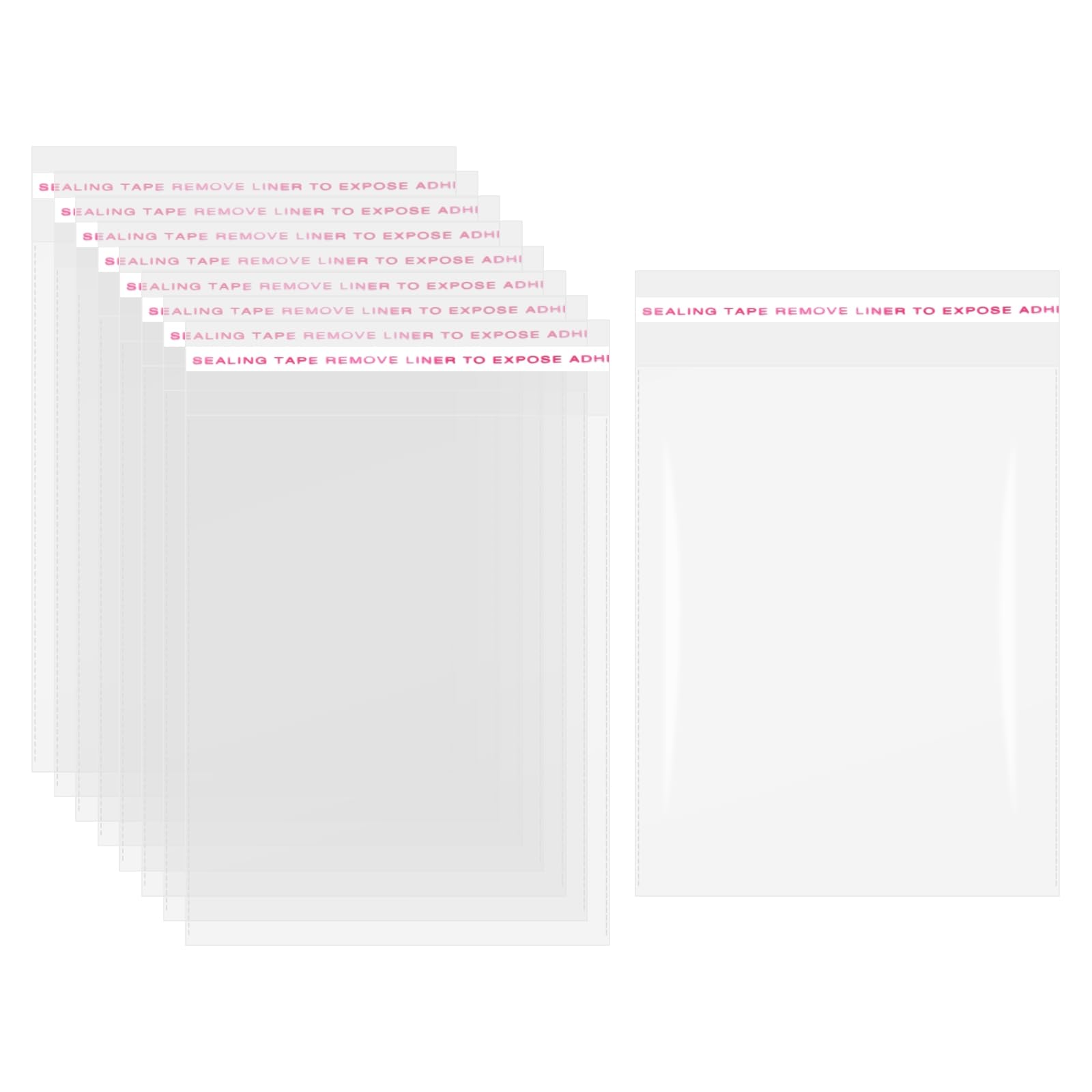 Muiltvoe 300pcs Self Sealing Cello Bags, 6x8cm Clear Resealable Self Adhesive Bags for Cookie Bakery Clothes Packaging