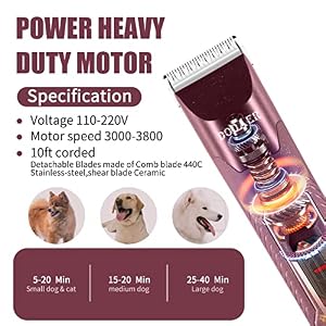 Professional Dog Grooming Electric Corded Clipper Super 2-Speed,Low Noise,Cool & Quiet Running Design for Thick Heavy Coats,Dogs,Cats and Other Animal (Brown) Professional Dog Grooming Electric Corded Clipper Super 2-Speed,Low Noise,Cool & Quiet Running Design for Thick Heavy Coats,Dogs,Cats and Other Animal (Brown)