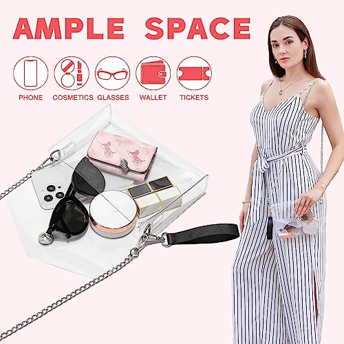 Clear Purse Stadium Approved,Small Clear Crossbody Bag for Women,See Through Handbag Clutch Shoulder Bag2