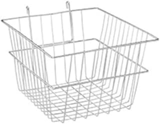 Chrome Mini Wire Grid Basket 12 W x 12 D x 8 H Inches for Gridwall