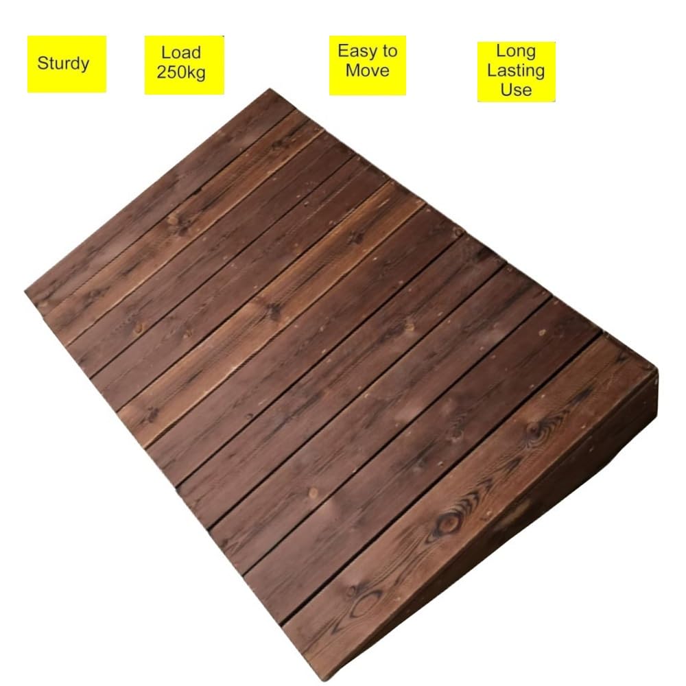Drewniana rampa progowa do wózka inwalidzkiego, 10 cm, 18 cm, 20 cm, 25 cm, antypoślizgowa, rampa przejściowa do domu, drzwi wejściowych, podwórka, patio, wejścia