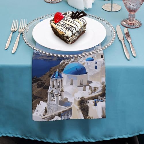 Servilletas de Tela Santorini Greek Island Vista al Mar 2 Piezas miniatura 4