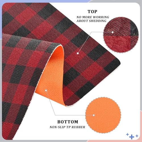 Paillasson d'intérieur antidérapant tapis entrée lavable absorbant rouge