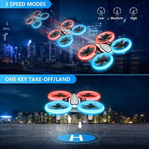Mini Drone for Kids,Christmas Toys Gifts for Boys Girls Teenages,RC Quadcopter with LED Light,Headless Mode,3D Flips and 3 Batteries,Small Drone Flying Toys for Beginners