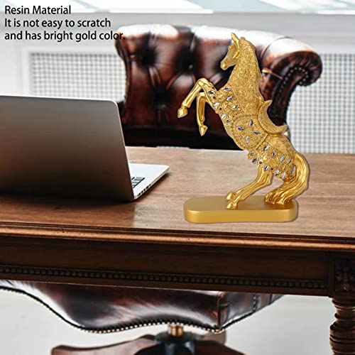 Estatua de Caballo Decorativa Dorada para Hogar y Oficina miniatura 6
