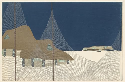 Impression sur toile Village de pêcheurs Kamisaka Sekka tableau haut de gamme