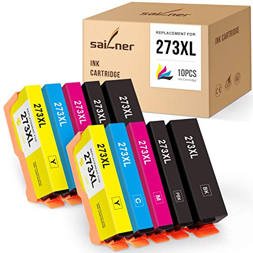 Best Cyber Deals 🔥 SAILNER Remanufactured Ink Cartridge Replacement for Epson 273 XL 273XL use with XP-820 XP-810 XP-620 XP-600 XP-800 XP-520 XP-610 (2 Black, 2 Cyan, 2 Magenta, 2 Yellow, 2 Photo Black, 10 Pack)