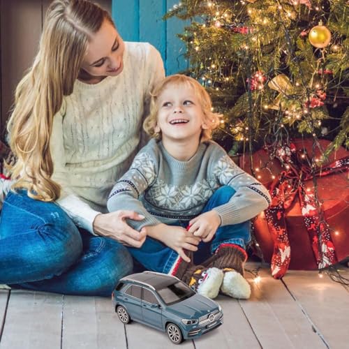 Image of Scale Exclusive Alloy Metal Pull Back | Die-cast Car Model with Sound Light Mini Auto Toy for Kids Metal Model Toy Car with Sound and Light (1.24 Scale M-Benz GLE 350-BLUE)
