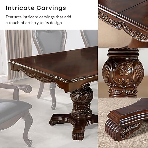 image for Furniture of America Adair Traditional Solid Wood 95-inch Expandable D